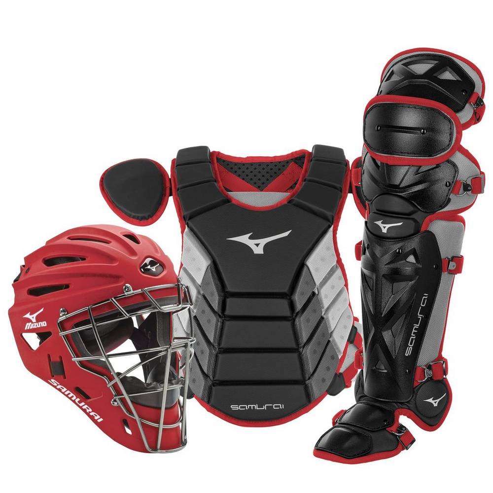 Mizuno Men's Samurai Adult 15" Baseball Boxed Catcher’s Gear Set Black (380418-BLJ)